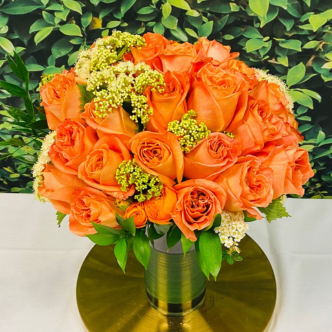 24 Orange Roses Centerpiece