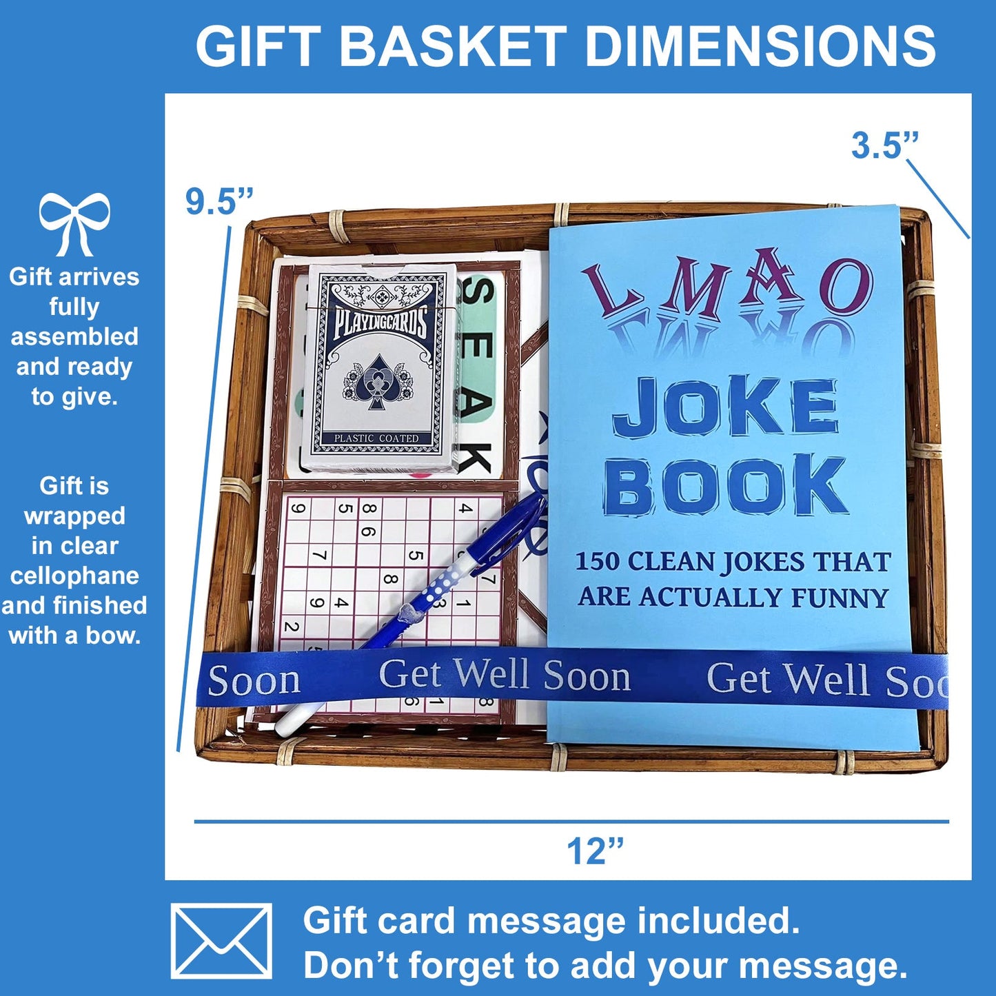 Get Well Gift Basket for Men and Women with Puzzle Books, Snacks & More