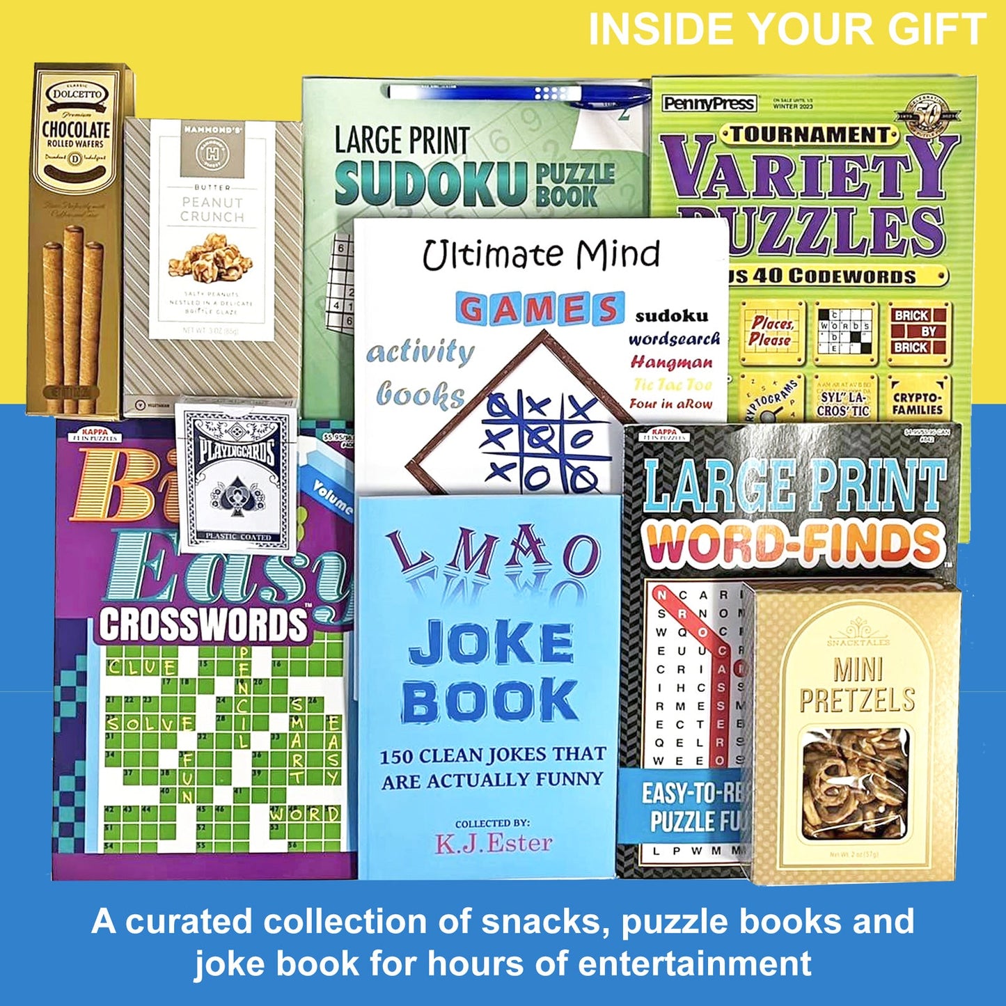 Get Well Gift Basket for Men and Women with Puzzle Books, Snacks & More