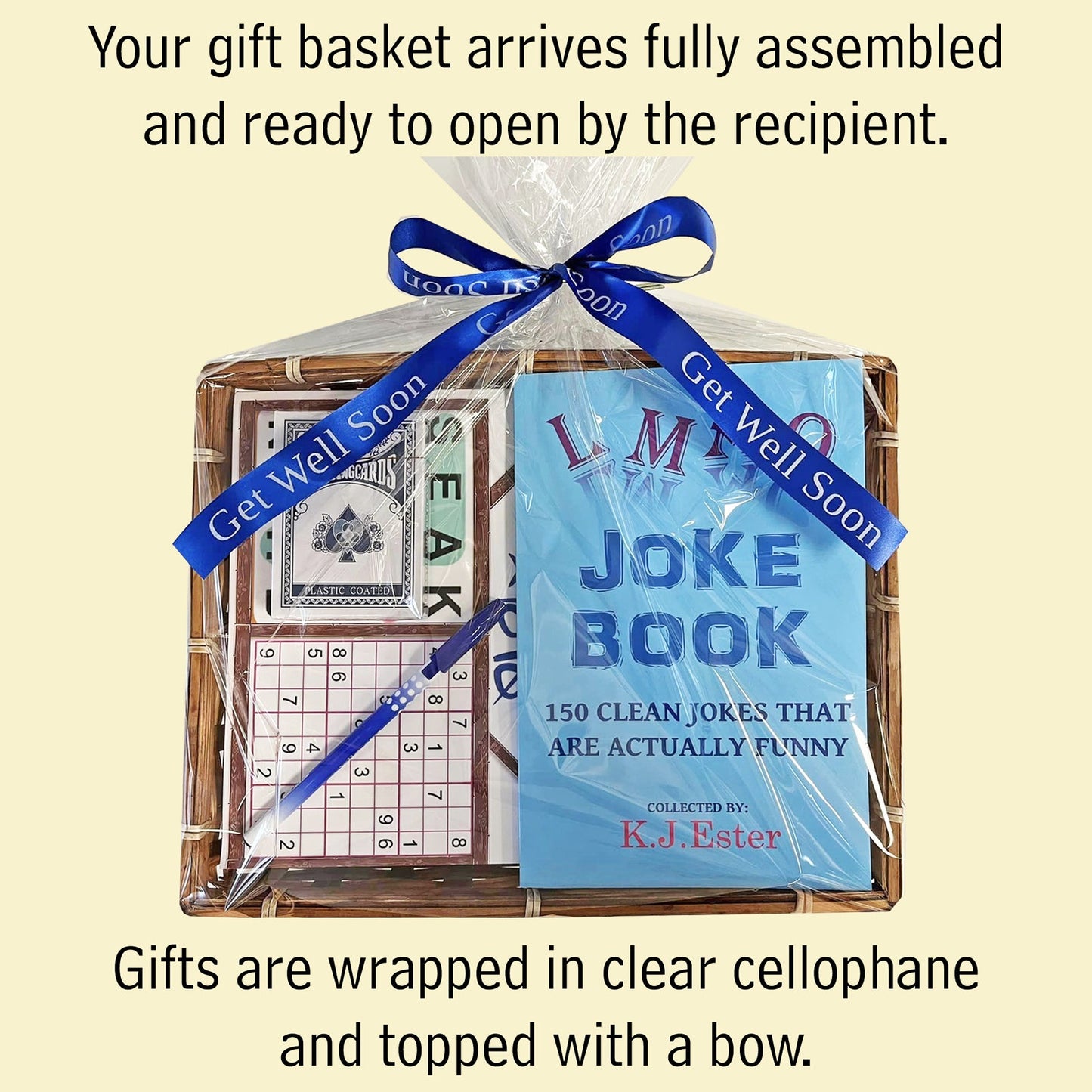 Get Well Gift Basket for Men and Women with Puzzle Books, Snacks & More