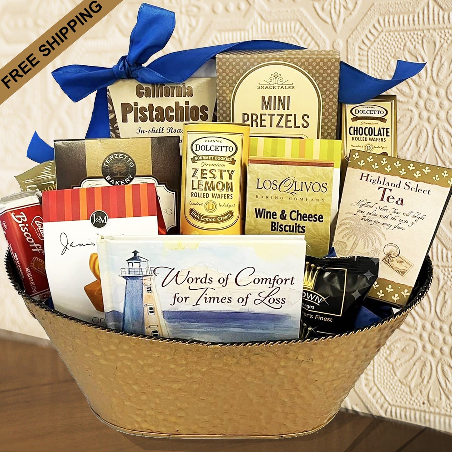 Bereavement Gourmet Sympathy Gift Basket for Sending Condolences