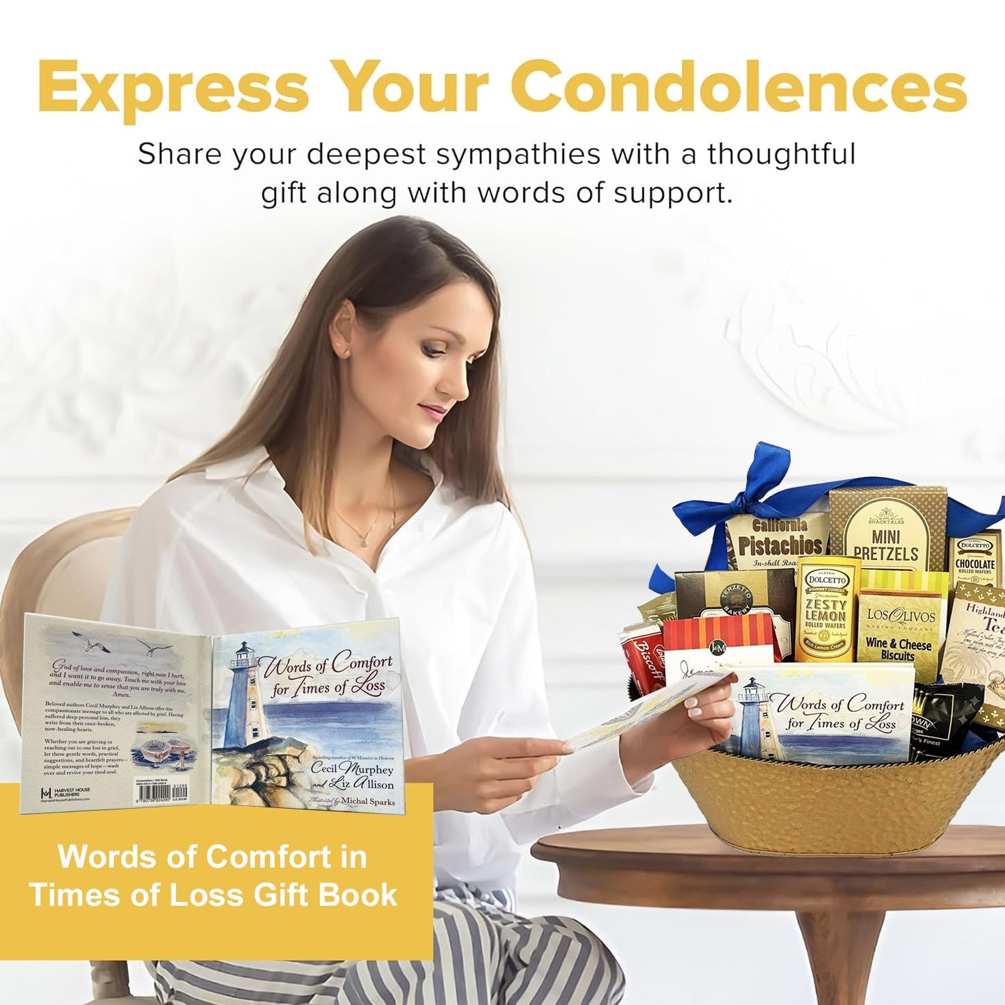 Bereavement Gourmet Sympathy Gift Basket for Sending Condolences