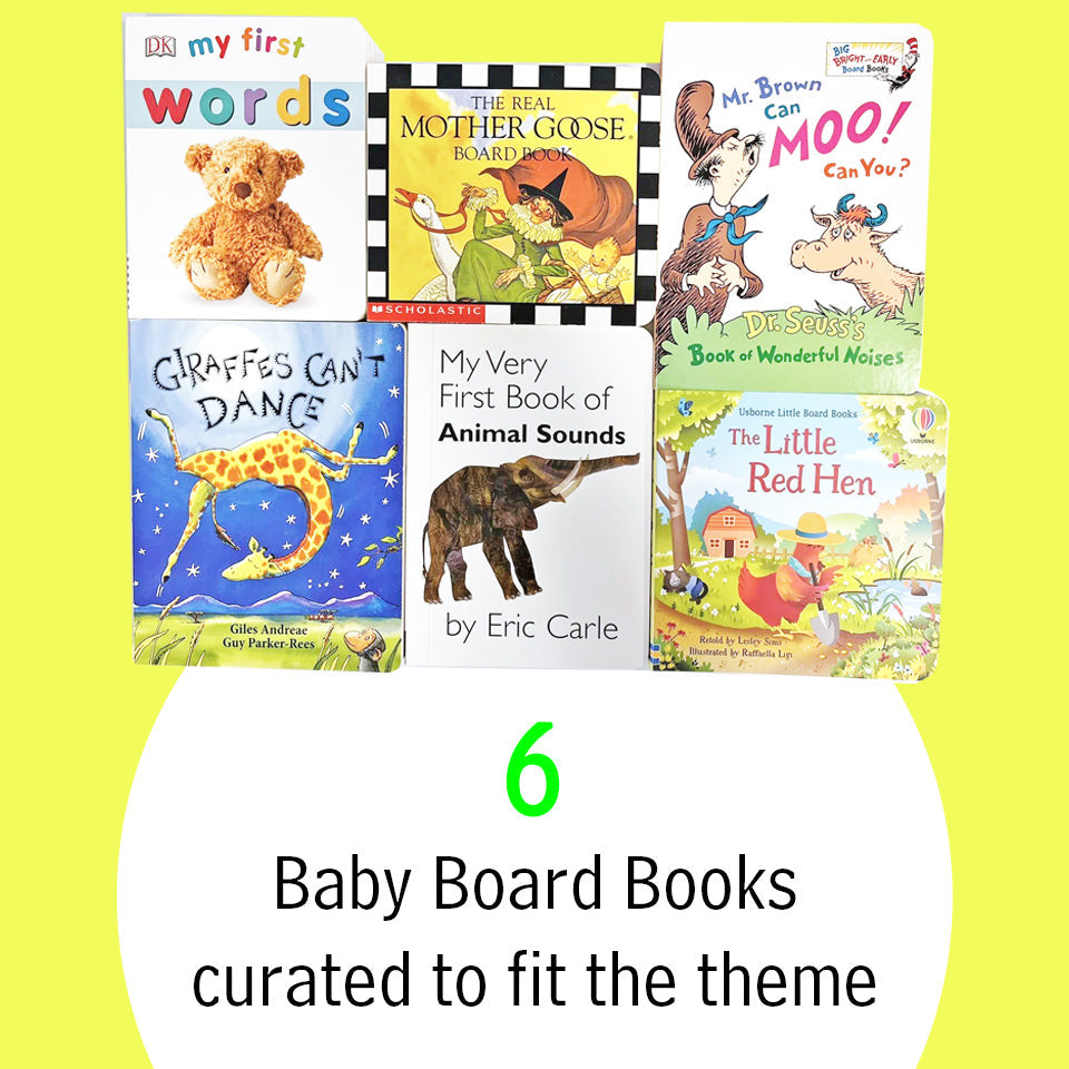 Baby Gift Basket with Classic Board Books Gender Neutral Design