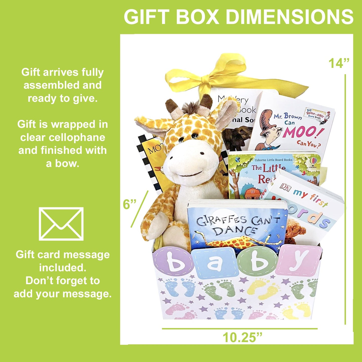 Baby Gift Basket with Classic Board Books Gender Neutral Design