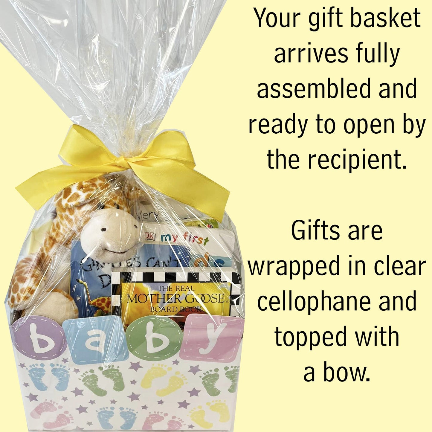 Baby Gift Basket with Classic Board Books Gender Neutral Design