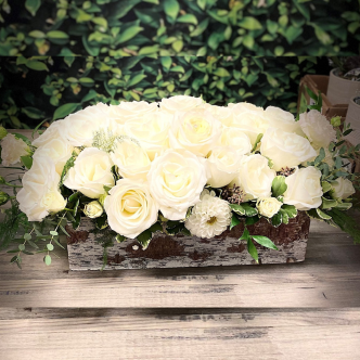 Classic White Rose Wedding Centerpiece