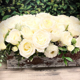 Classic White Rose Wedding Centerpiece